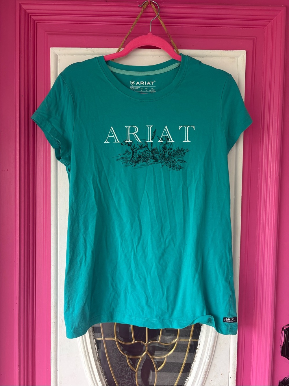 Ariat Teal Logo Short Sleeve Shirt